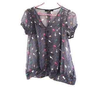 Sheer Animal print blouse